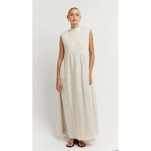 DISSH DORIT NATURAL LINEN MIDI/MAXI DRESS
